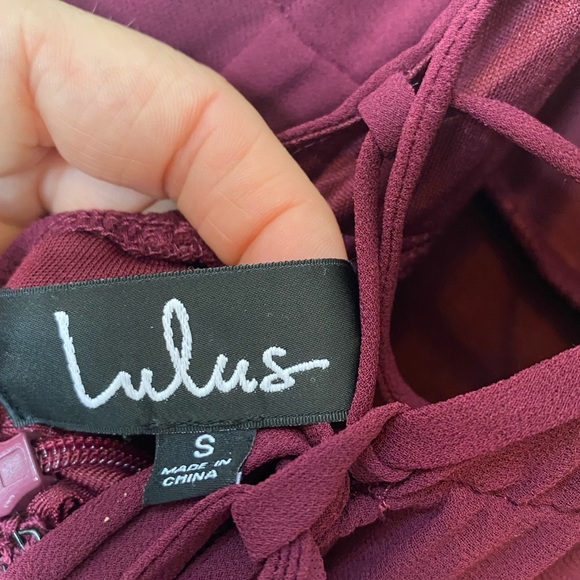 Gorgeous Lulus Lace Up High Low Maxi VNeck Spaghetti Strap Size S - Picture 13 of 16